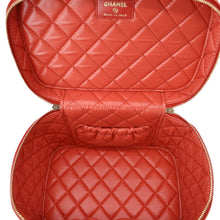 Load image into Gallery viewer, CHANEL Vanity Caviar Leather Cosmetic Satchel Bag Red
