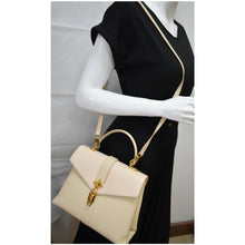 Load image into Gallery viewer, LOUIS VUITTON Rose Des Vents PM Grained Leather Top Handle Crossbody Bag Creme
