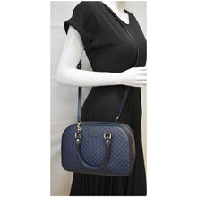 Load image into Gallery viewer, GUCCI Small Microguccissima Leather Crossbody Bag Navy Blue 510286
