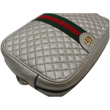 Load image into Gallery viewer, GUCCI GG Small Quilted Leather Shoulder Bag Metallic Silver 541051
