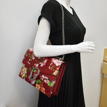 Load image into Gallery viewer, GUCCI Dionysus Floral Blooms Leather Shoulder Bag Red 400235
