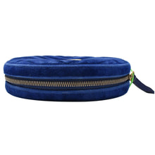 Load image into Gallery viewer, GUCCI GG Marmont Matelasse Velvet Belt Bag Blue 476434
