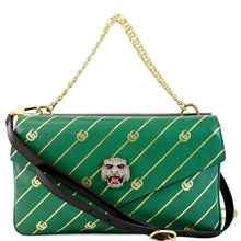 Load image into Gallery viewer, GUCCI Thiara Medium Double Smooth Leather Shoulder Bag Green/Black 524822
