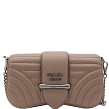 Load image into Gallery viewer, PRADA Mini Sidonie Nappa Diagramme Leather Chain Crossbody Bag Nude
