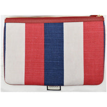 Load image into Gallery viewer, GUCCI Linea Merida Web Stripe Canvas Zip Pouch Multicolor 524788
