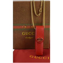 Load image into Gallery viewer, GUCCI Porte Rouges Leather single Lipstick Holder Red 615998
