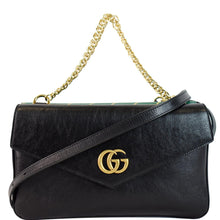 Load image into Gallery viewer, GUCCI Thiara Medium Double Smooth Leather Shoulder Bag Green/Black 524822
