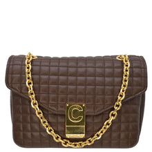 Load image into Gallery viewer, CELINE Medium C Quilted Leather Crossbody Bag Khaki
