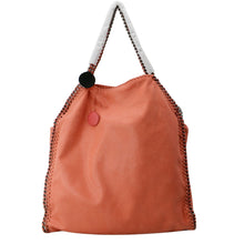 Load image into Gallery viewer, STELLA MCCARTNEY Falabella Large Faux Leather Chain Shoulder Bag Red
