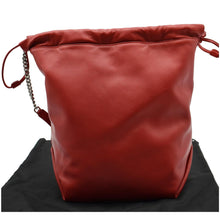 Load image into Gallery viewer, YVES SAINT LAURENT Teddy Lambskin Leather Bucket Shoulder Bag Red
