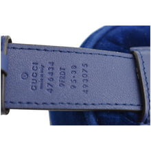 Load image into Gallery viewer, GUCCI GG Marmont Matelasse Velvet Belt Bag Blue 476434
