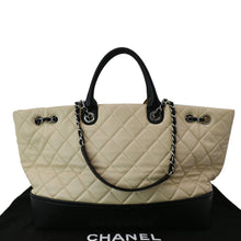 Load image into Gallery viewer, CHANEL Drawstring Large Quilted Calfskin Shopping Tote Bag Beige
