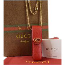 Load image into Gallery viewer, GUCCI Porte Rouges Leather single Lipstick Holder Red 615998
