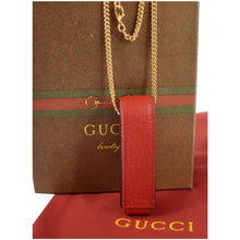 Load image into Gallery viewer, GUCCI Porte Rouges Leather single Lipstick Holder Red 615998
