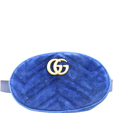 Load image into Gallery viewer, GUCCI GG Marmont Matelasse Velvet Belt Bag Blue 476434
