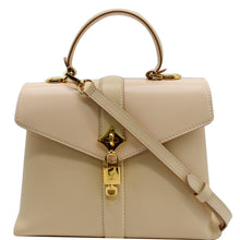 Load image into Gallery viewer, LOUIS VUITTON Rose Des Vents PM Grained Leather Top Handle Crossbody Bag Creme
