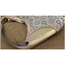 Load image into Gallery viewer, GUCCI Horsebit Print Canvas Hobo Bag Bronze 154371
