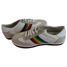 Load image into Gallery viewer, GUCCI Suede Stripe Rainbow G74 Leather Sneakers White 552969 US 5
