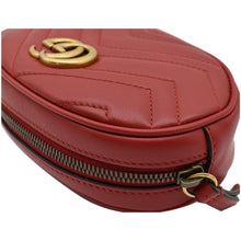 Load image into Gallery viewer, GUCCI GG Marmont Matelasse Leather Belt Bag Red 476434
