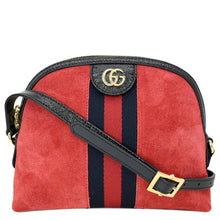 Load image into Gallery viewer, GUCCI Ophidia GG Small Suede Shoulder Bag Red 499621
