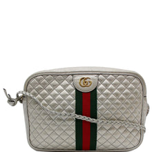 Load image into Gallery viewer, GUCCI GG Small Quilted Leather Shoulder Bag Metallic Silver 541051
