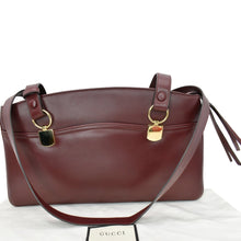 Load image into Gallery viewer, GUCCI Large Arli Leather Top Handle Shoulder Bag Burgundy 550130
