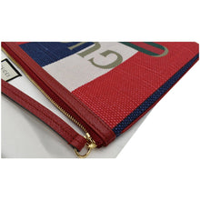 Load image into Gallery viewer, GUCCI Linea Merida Web Stripe Canvas Zip Pouch Multicolor 524788
