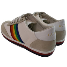 Load image into Gallery viewer, GUCCI Suede Stripe Rainbow G74 Leather Sneakers White 552969 US 5
