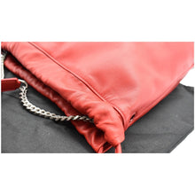 Load image into Gallery viewer, YVES SAINT LAURENT Teddy Lambskin Leather Bucket Shoulder Bag Red
