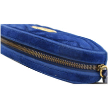 Load image into Gallery viewer, GUCCI GG Marmont Matelasse Velvet Belt Bag Blue 476434
