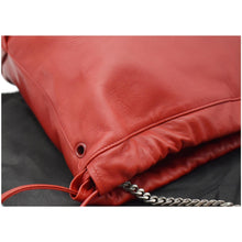 Load image into Gallery viewer, YVES SAINT LAURENT Teddy Lambskin Leather Bucket Shoulder Bag Red
