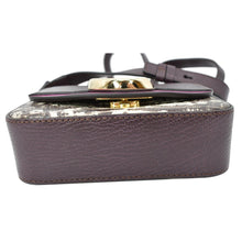 Load image into Gallery viewer, CHLOE Mini C Flap Double Carry Embossed Leather Crossbody Bag Raisin
