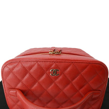 Load image into Gallery viewer, CHANEL Vanity Caviar Leather Cosmetic Satchel Bag Red
