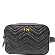 Load image into Gallery viewer, GUCCI GG Marmont Matelasse Leather Belt Bag Black 523380
