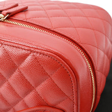 Load image into Gallery viewer, CHANEL Vanity Caviar Leather Cosmetic Satchel Bag Red
