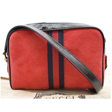 Load image into Gallery viewer, GUCCI Ophidia Mini Web Suede Leather Crossbody Bag Red 517350
