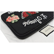 Load image into Gallery viewer, GUCCI Butterfly Techno Embroidered Canvas Tech Case Black 473883
