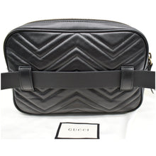 Load image into Gallery viewer, GUCCI GG Marmont Matelasse Leather Belt Bag Black 523380
