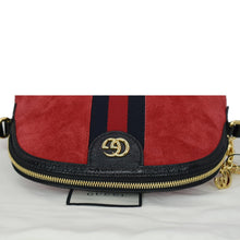 Load image into Gallery viewer, GUCCI Ophidia GG Small Suede Shoulder Bag Red 499621
