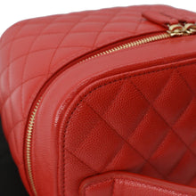 Load image into Gallery viewer, CHANEL Vanity Caviar Leather Cosmetic Satchel Bag Red
