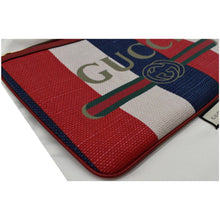 Load image into Gallery viewer, GUCCI Linea Merida Web Stripe Canvas Zip Pouch Multicolor 524788
