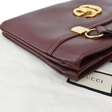 Load image into Gallery viewer, GUCCI Large Arli Leather Top Handle Shoulder Bag Burgundy 550130
