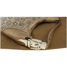 Load image into Gallery viewer, GUCCI Horsebit Print Canvas Hobo Bag Bronze 154371
