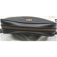 Load image into Gallery viewer, GUCCI GG Marmont Matelasse Leather Belt Bag Black 523380
