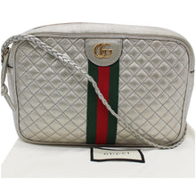 Load image into Gallery viewer, GUCCI GG Small Quilted Leather Shoulder Bag Metallic Silver 541051
