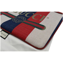 Load image into Gallery viewer, GUCCI Linea Merida Web Stripe Canvas Zip Pouch Multicolor 524788
