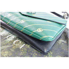 Load image into Gallery viewer, GUCCI Thiara Medium Double Smooth Leather Shoulder Bag Green/Black 524822
