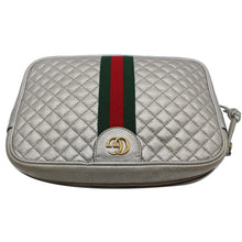 Load image into Gallery viewer, GUCCI GG Small Quilted Leather Shoulder Bag Metallic Silver 541051
