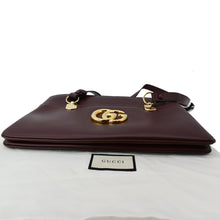 Load image into Gallery viewer, GUCCI Large Arli Leather Top Handle Shoulder Bag Burgundy 550130
