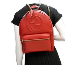 Load image into Gallery viewer, GUCCI Soho Leather Chain Backpack Red 536192
